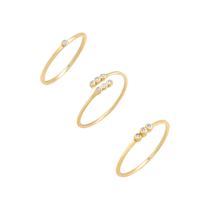 Gold / 5 The 'It Girl' Ring Combo Set - Adina Eden's Jewels