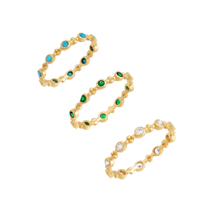 Gold / 5 Perfect Spring Ring Combo Set - Adina Eden's Jewels