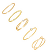 Gold / 5 Ultra Dainty Stack Ring Combo Set - Adina Eden's Jewels