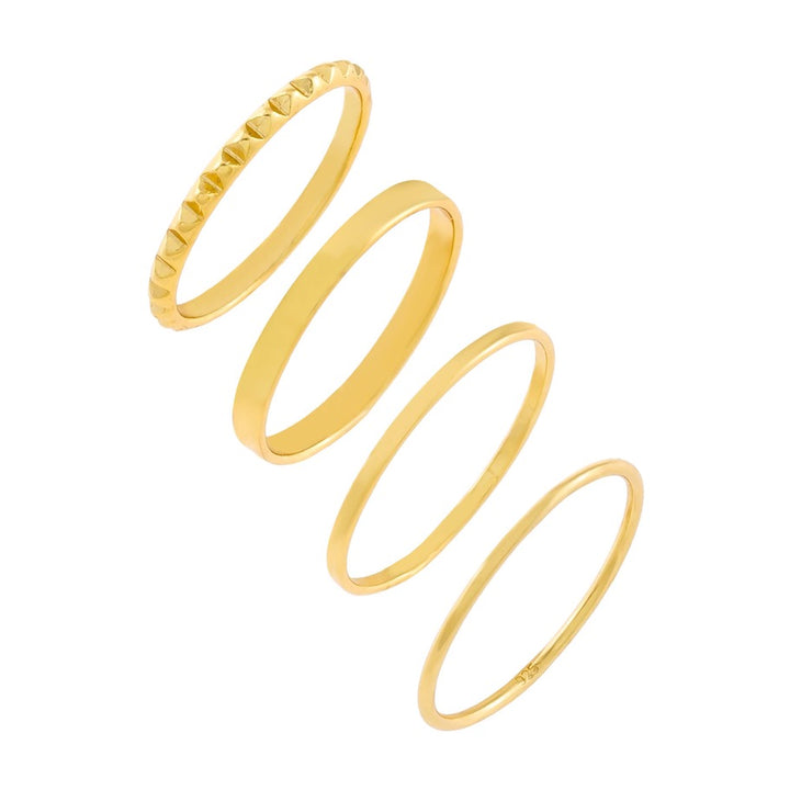 Gold / 5 Solid Ring Combo Set - Adina Eden's Jewels