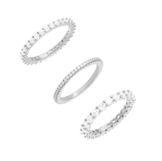 Silver / 5 The Bling Ring Combo Set - Adina Eden's Jewels