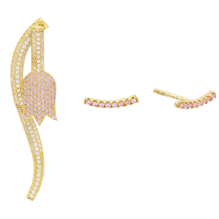 Combo Pink Pavé Earring Combo Set - Adina Eden's Jewels