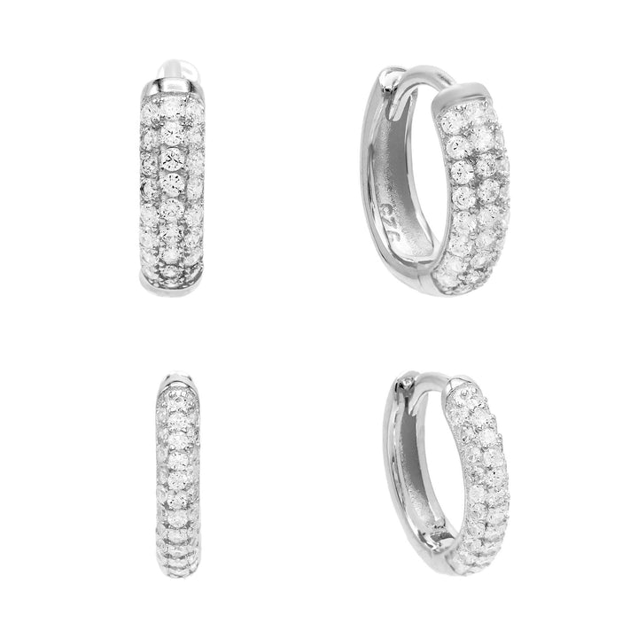 Silver Combo Set Huggie Earring - Adina Eden's Jewels