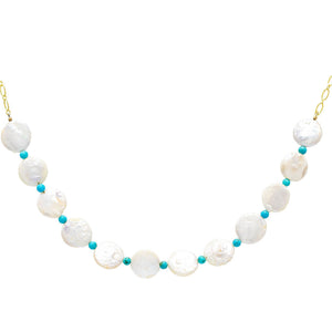 Pearl White Pearl Disc Choker - Adina Eden's Jewels