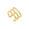 14K Gold Solid Triple Ear Cuff 14K - Adina Eden's Jewels