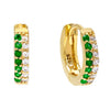 Emerald Green Two-Tone Huggie Earring - Adina Eden's Jewels