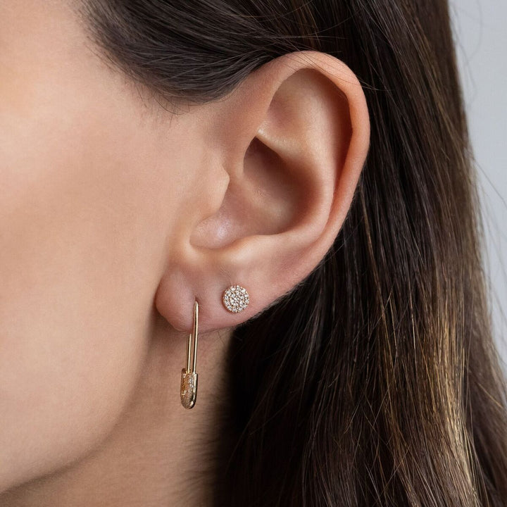  Diamond Safety Pin Earring 14K - Adina Eden's Jewels