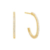 Gold Pavé Hoop Stud Earring - Adina Eden's Jewels