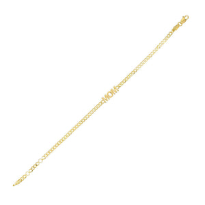 14K Gold Mom Nameplate Bracelet 14K - Adina Eden's Jewels