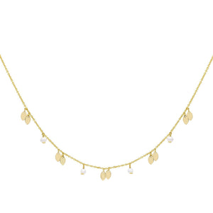 Pearl White Pearl Leaf Necklace - Adina Eden's Jewels