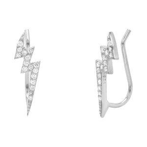 Silver Lightning Ear Climber - Adina Eden's Jewels