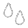 Silver Pavé Curb Chain Oval Drop Earring - Adina Eden's Jewels