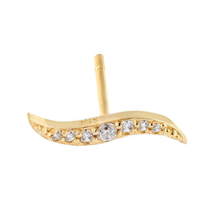 14K Gold Swirl Stud Earring 14K - Adina Eden's Jewels