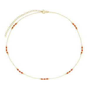 Ruby Red Beaded Chain Choker - Adina Eden's Jewels