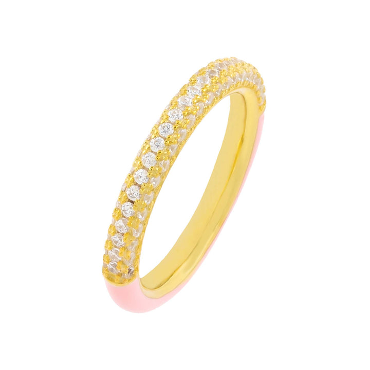Sapphire Pink / 8 Pavé Bright Enamel Band - Adina Eden's Jewels