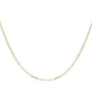 14K Gold Elongated Link Necklace 14K - Adina Eden's Jewels