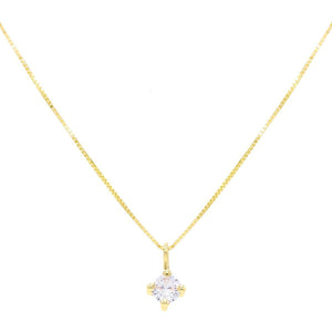 14K Gold CZ Solitaire Necklace 14K - Adina Eden's Jewels