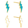 Combo Lightning Bolt Enamel Stud Earring Combo Set - Adina Eden's Jewels