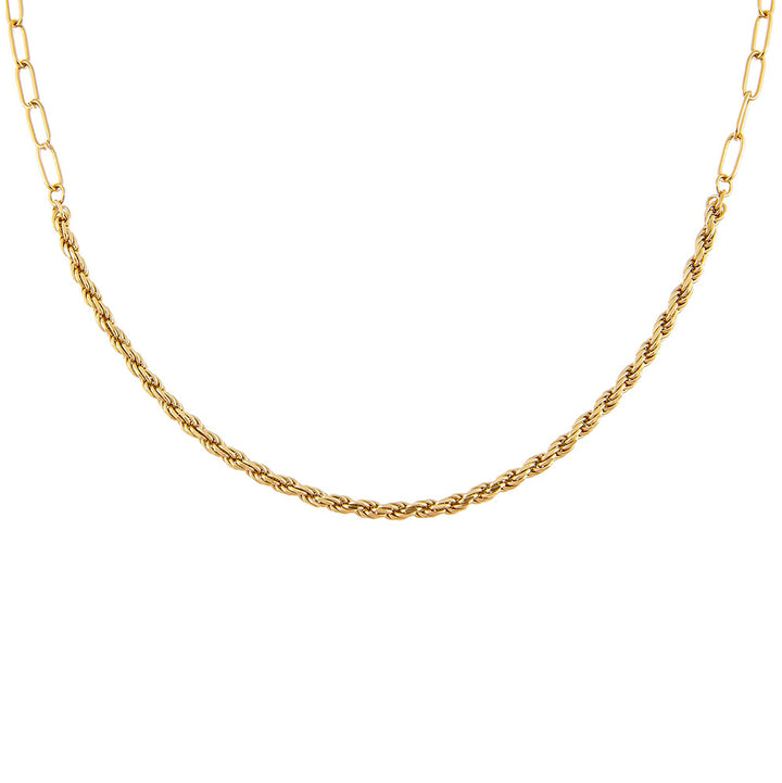 Gold Rope Chain X Oval Link Necklace - Adina Eden's Jewels