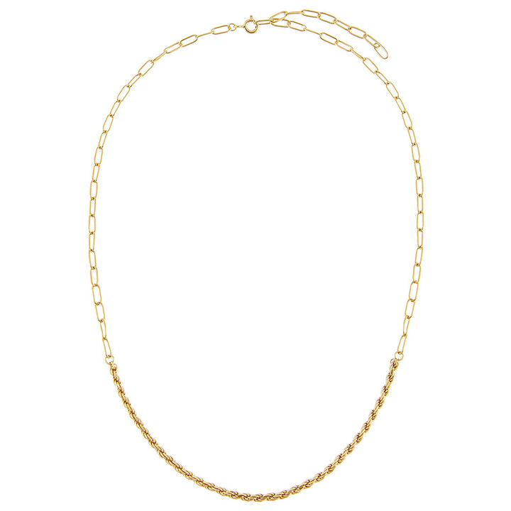  Rope Chain X Oval Link Necklace - Adina Eden's Jewels
