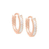Rose Gold Mini CZ Baguette Huggie Earring - Adina Eden's Jewels