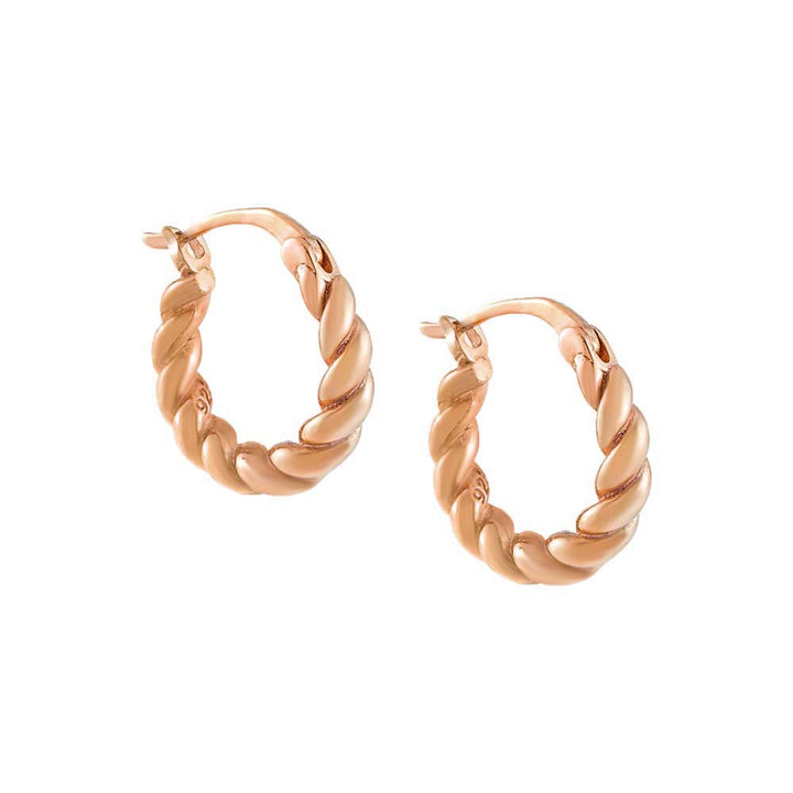 Rose Gold Chunky Spiral Hoop Earring - Adina Eden's Jewels