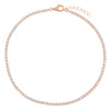 Rose Gold / 2 MM Thin Tennis Anklet - Adina Eden's Jewels