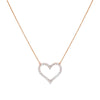 14K Rose Gold Large Diamond Heart Necklace 14K - Adina Eden's Jewels