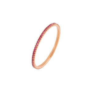 Sapphire Pink / 7 Sapphire Pink Colored Band 14K - Adina Eden's Jewels