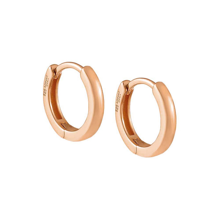 Rose Gold Plain Ring Huggie Earring - Adina Eden's Jewels