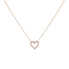 14K Rose Gold Classic Diamond Heart Necklace 14K - Adina Eden's Jewels