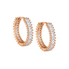 Rose Gold Thin Baguette Huggie Earring - Adina Eden's Jewels
