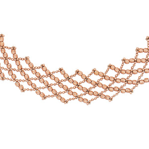 14K Rose Gold Moon-Cut Beaded Choker 14K - Adina Eden's Jewels