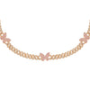 Rose Gold Pavé Pink Butterfly Chain Link Choker - Adina Eden's Jewels