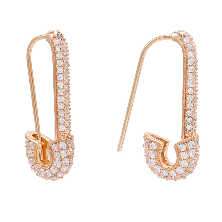 Rose Gold Safety Pin Earring - Adina Eden's Jewels