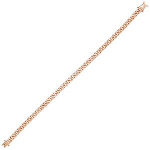 14K Rose Gold Diamond Cuban Chain Bracelet 14K - Adina Eden's Jewels