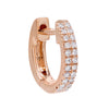 14K Rose Gold / Single Diamond Double Row Huggie Earring 14K - Adina Eden's Jewels