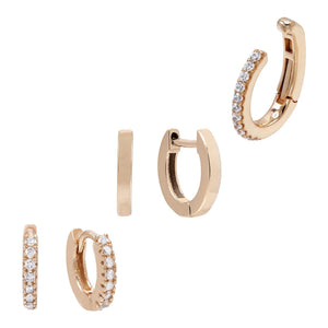 Combo CZ X Solid Earring Combo Set - Adina Eden's Jewels