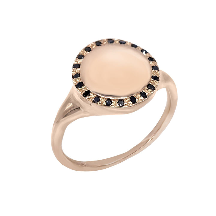 14K Rose Gold / 4 Diamond Signet Ring 14K - Adina Eden's Jewels