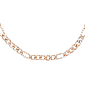 Rose Gold Pavé Figaro Choker - Adina Eden's Jewels