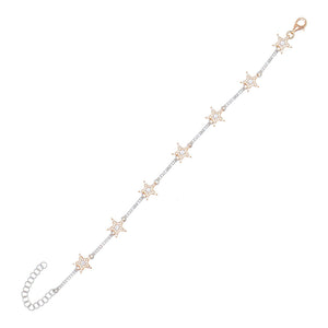Silver Two-Tone Starz Bracelet - Adina Eden's Jewels