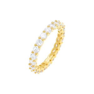 Gold / 5 Round CZ Eternity Band - Adina Eden's Jewels