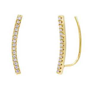 Gold Pavé Ear Climber - Adina Eden's Jewels