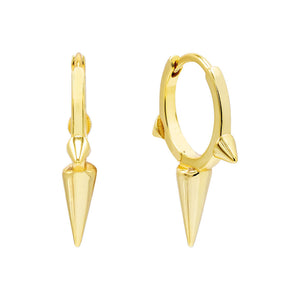 Gold Triple Spike Huggie Earring - Adina Eden's Jewels