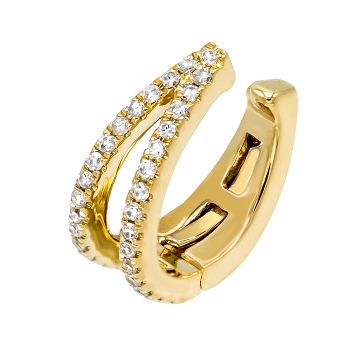 14K Gold Diamond Double Row Hinge Ear Cuff 14K - Adina Eden's Jewels
