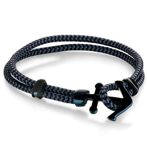 Sapphire Blue Men's Anchor Clasp Bracelet - Adina Eden's Jewels