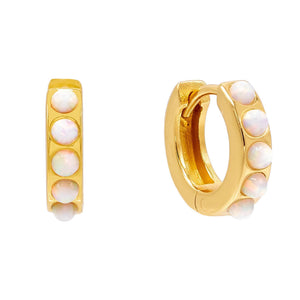 Opal Opal Huggie Earring - Adina Eden's Jewels