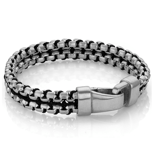 Silver Men's Round Box Bracelet - Adina Eden's Jewels