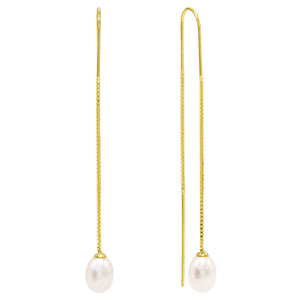 Gold Pearl Drop Earring - Adina Eden's Jewels