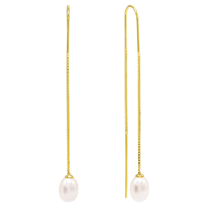 Gold Pearl Drop Earring - Adina Eden's Jewels